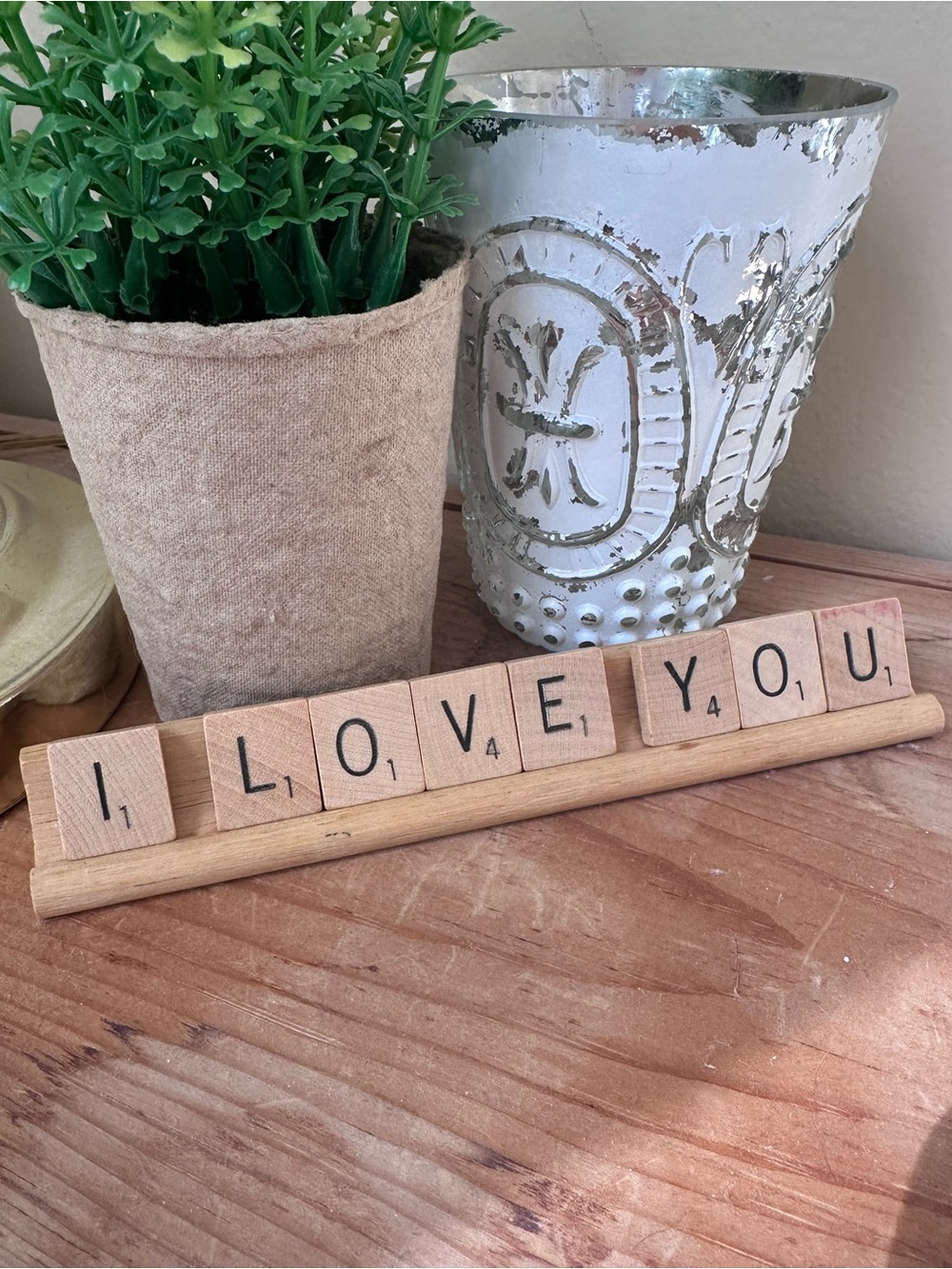 Scrabble Tile “I Love You” Home Decor or Gift